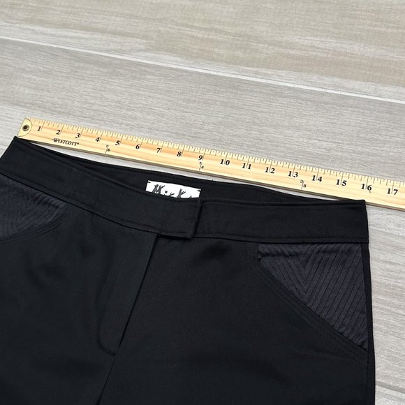 Mieka Mid-Rise Straight Leg Satin Waist Detail Trouser Pants in Black Size 10 - Picture 12 of 16